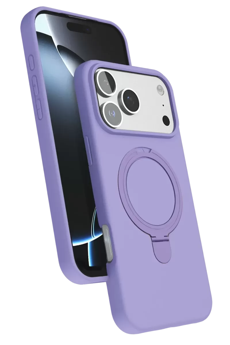Newface Apple İphone 17 Pro Max Regal Magsafe Standlı Kapak - Lila