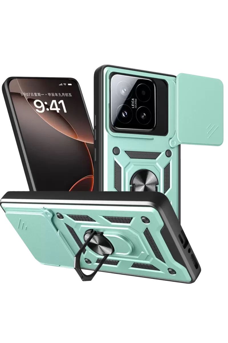 Newface Xiaomi Mi 15t Pars Lens Yüzüklü Silikon - Yeşil