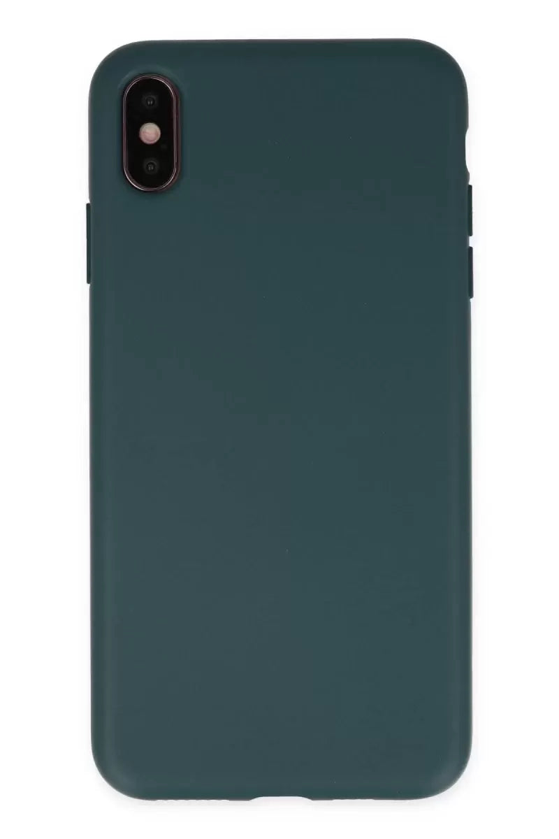 Newface Apple İphone Xs Max Kılıf Nano İçi Kadife Silikon - Koyu Yeşil