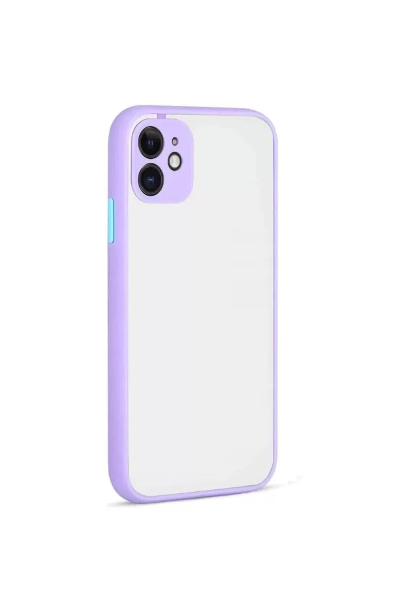 Newface Apple İphone 12 Kılıf Montreal Silikon Kapak - Mor