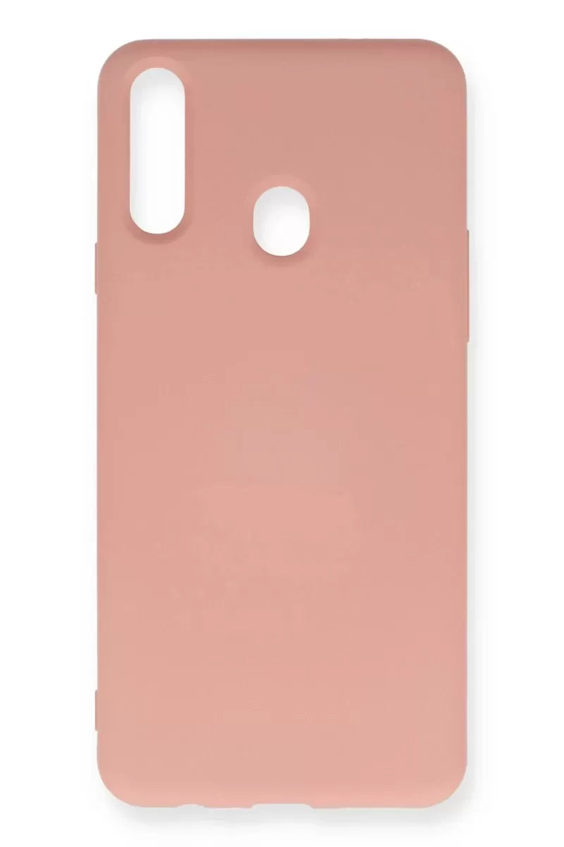 Newface Samsung Galaxy A20s Kılıf Nano İçi Kadife Silikon - Pudra