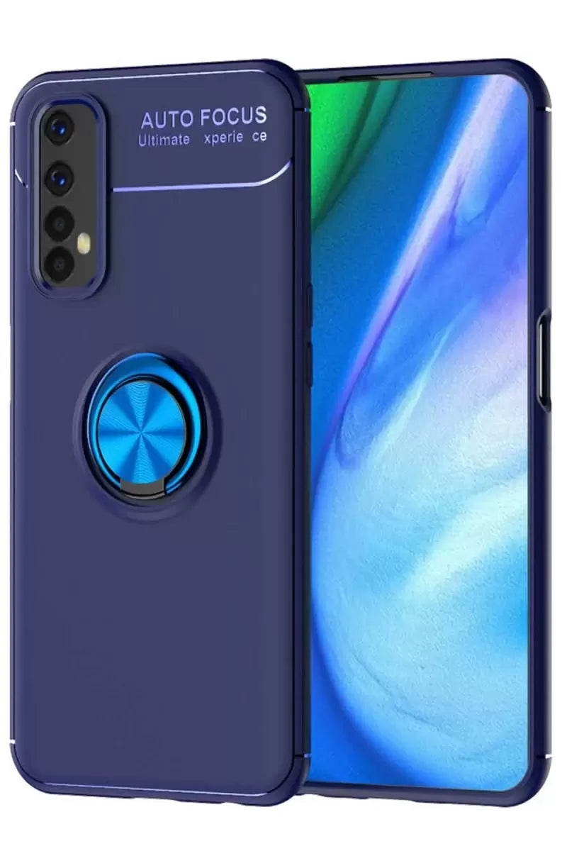 Newface Realme 7 Kılıf Range Yüzüklü Silikon - Mavi