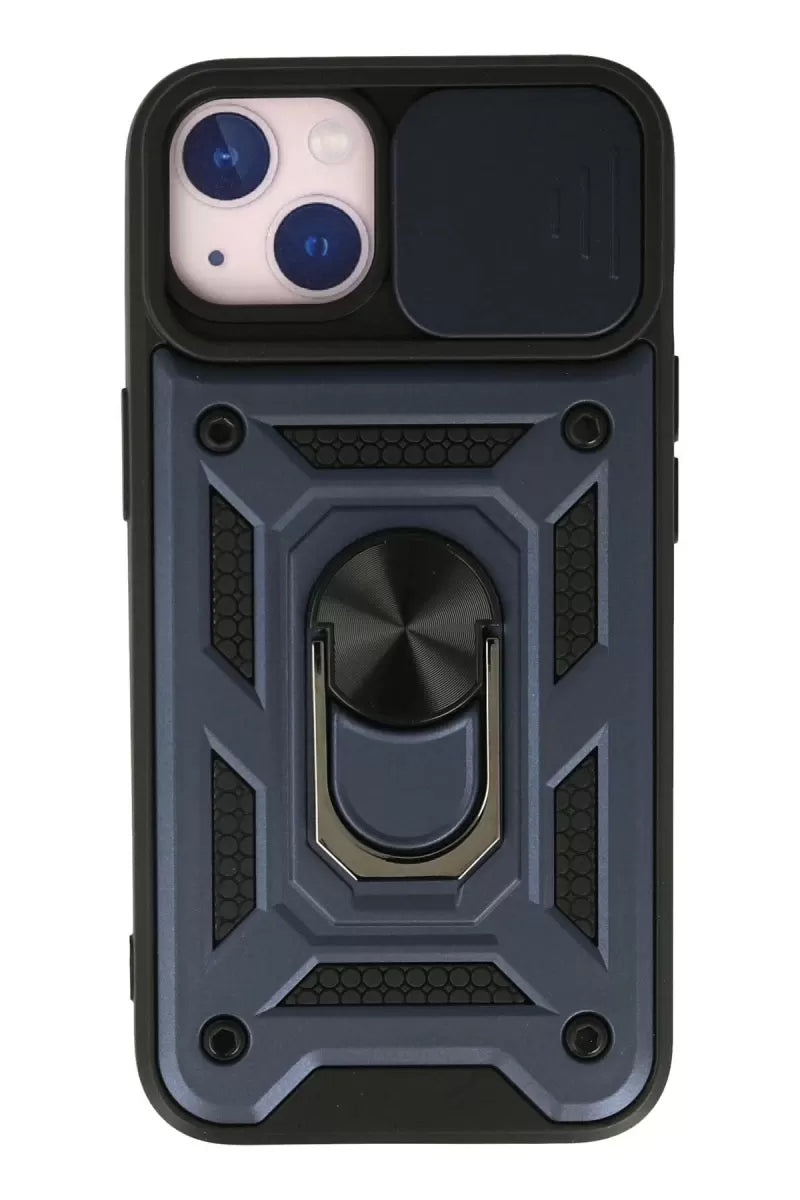 Newface Apple İphone 13 Kılıf Pars Lens Yüzüklü Silikon - Lacivert