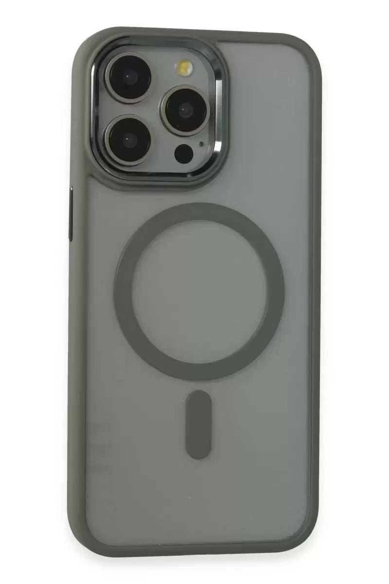Newface Apple İphone 15 Pro Max Kılıf Room Magneticsafe Silikon - Gri