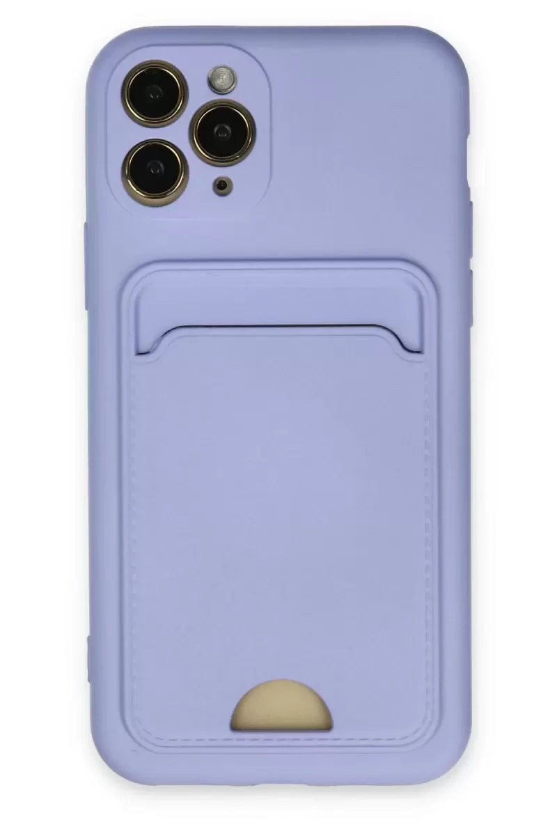 Newface Apple İphone 11 Pro Kılıf Kelvin Kartvizitli Silikon - Lila