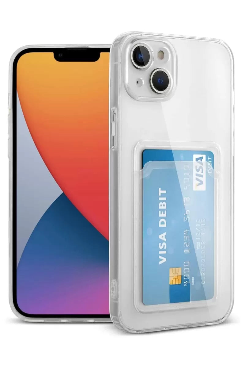 Newface Apple İphone 14 Kılıf Kart Şeffaf Silikon - Şeffaf