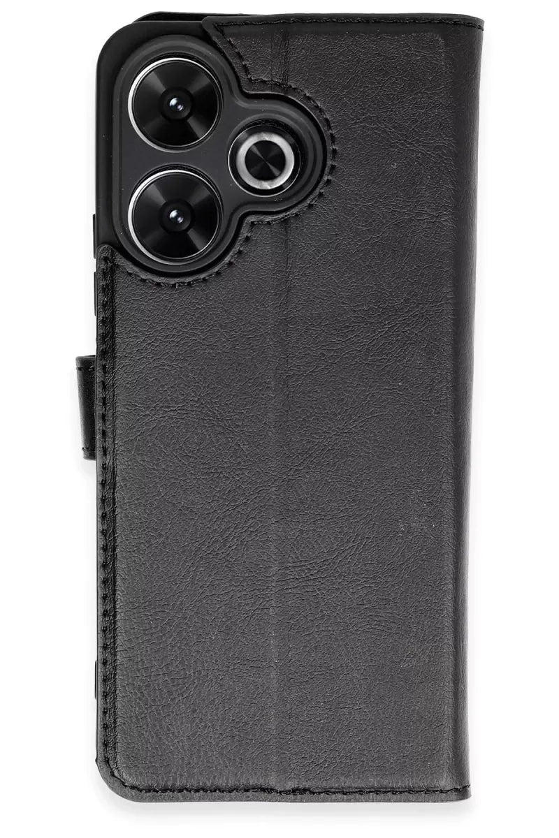 Newface Xiaomi Redmi 13 4g Kılıf Trend S Plus Kapaklı Kılıf - Siyah