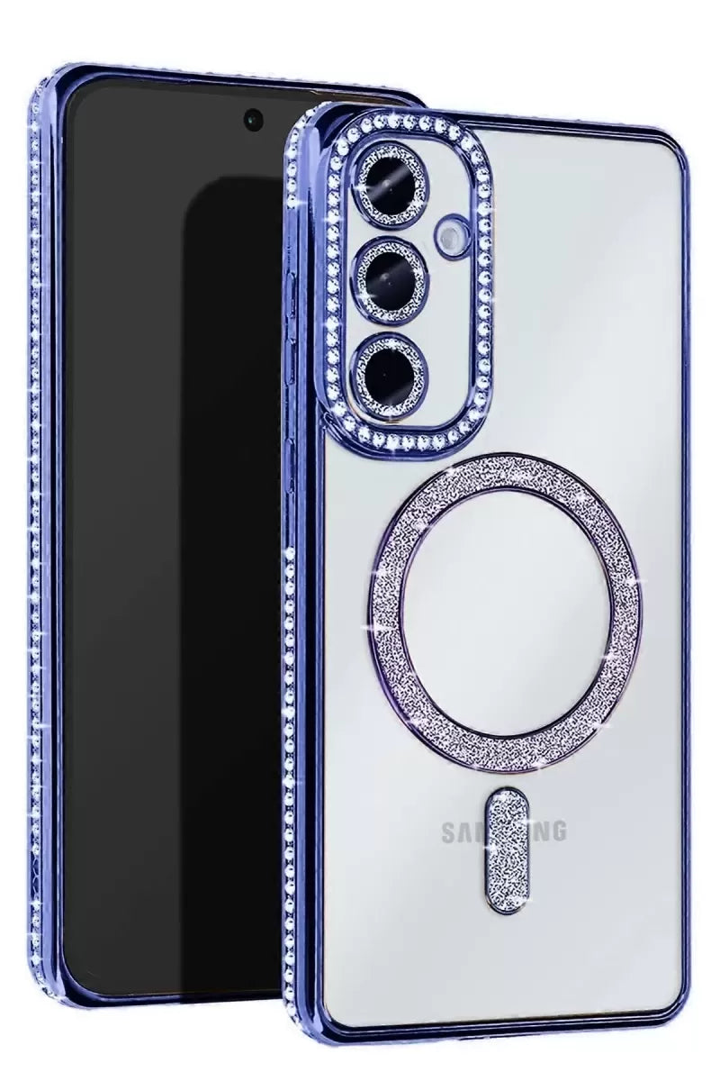 Newface Samsung Galaxy A35 5g Joke Simli Magneticsafe Kılıf - Mavi