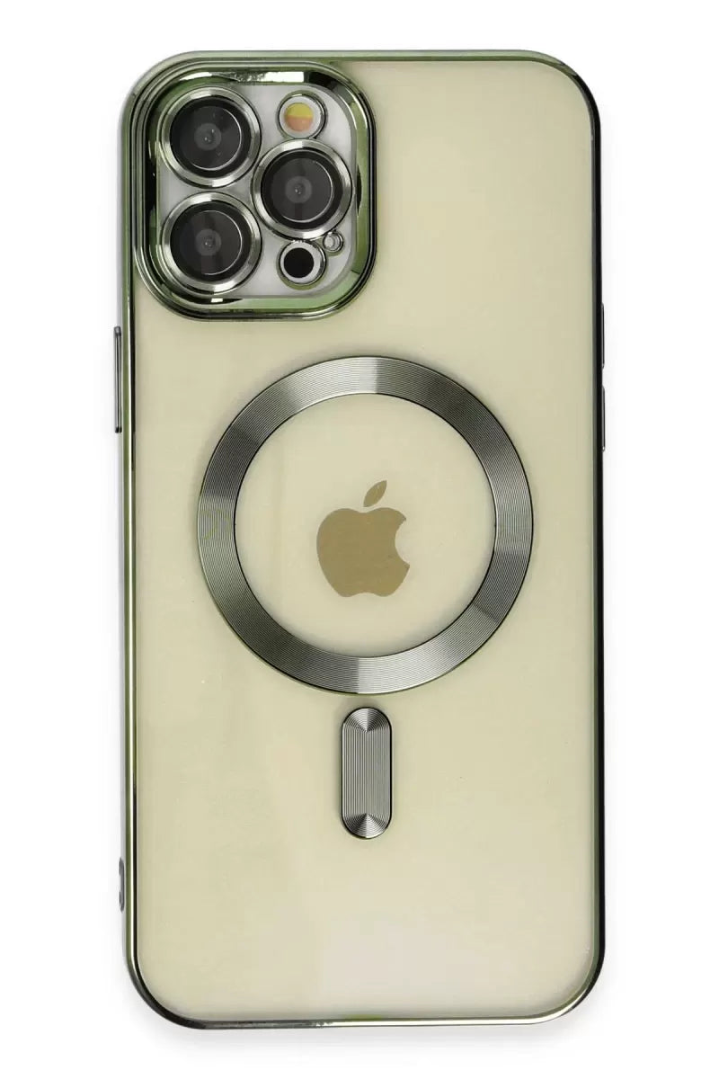 Newface Apple İphone 12 Pro Max Kılıf Kross Magneticsafe Kapak - Koyu Yeşil
