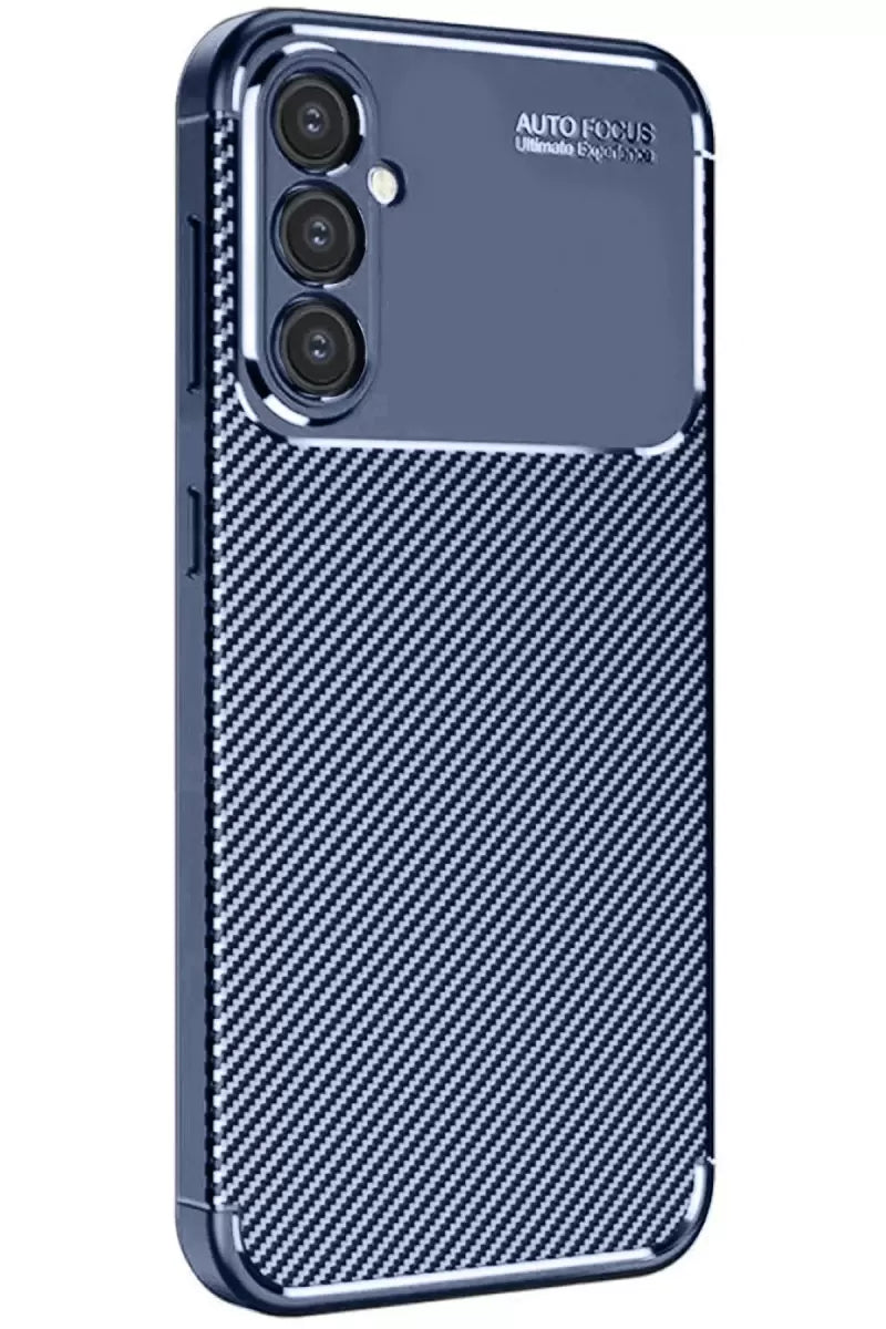 Newface Samsung Galaxy A56 Kılıf Auto Focus Karbon Kapak - Lacivert