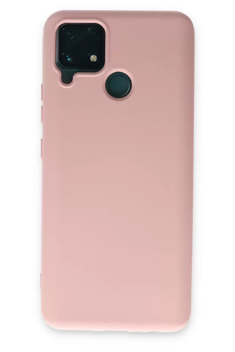 Newface Realme C15 Kılıf Nano İçi Kadife Silikon - Pudra