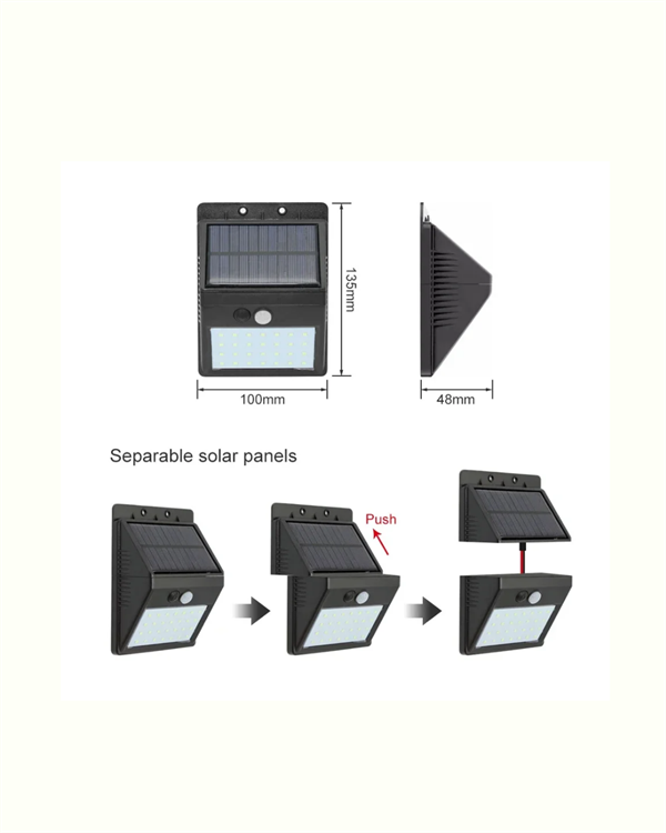 Hareket Sensörlü Solar Lamba | 120° Algılama Açısı, 3-4 Metre Mesafe, Suya Dayanıklı LED