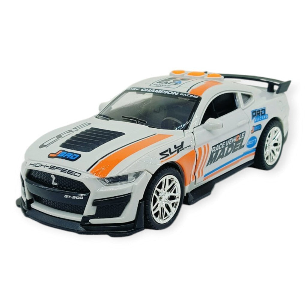 Spor Araba GT-500 Sürtmeli Işıklı Sesli Beyaz Plastik 18cm