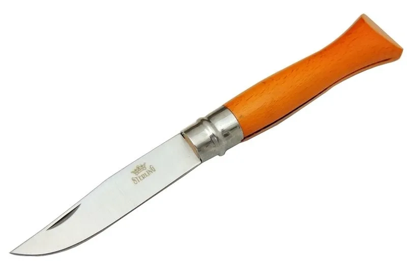 Sterling T0196 Bahçe Çakı 16 Cm - Ahşap Turuncu Sap, Bilezikli, Kılıflı