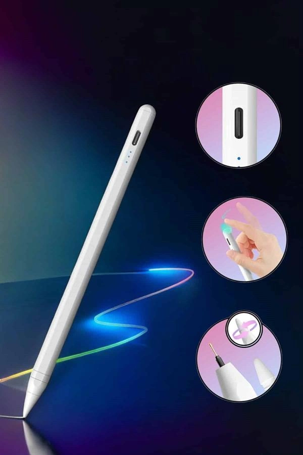 Tablet Kalemi Stylus Pen Dokunmatik Kalem Android Ve İos Uyumlu Şarjlı