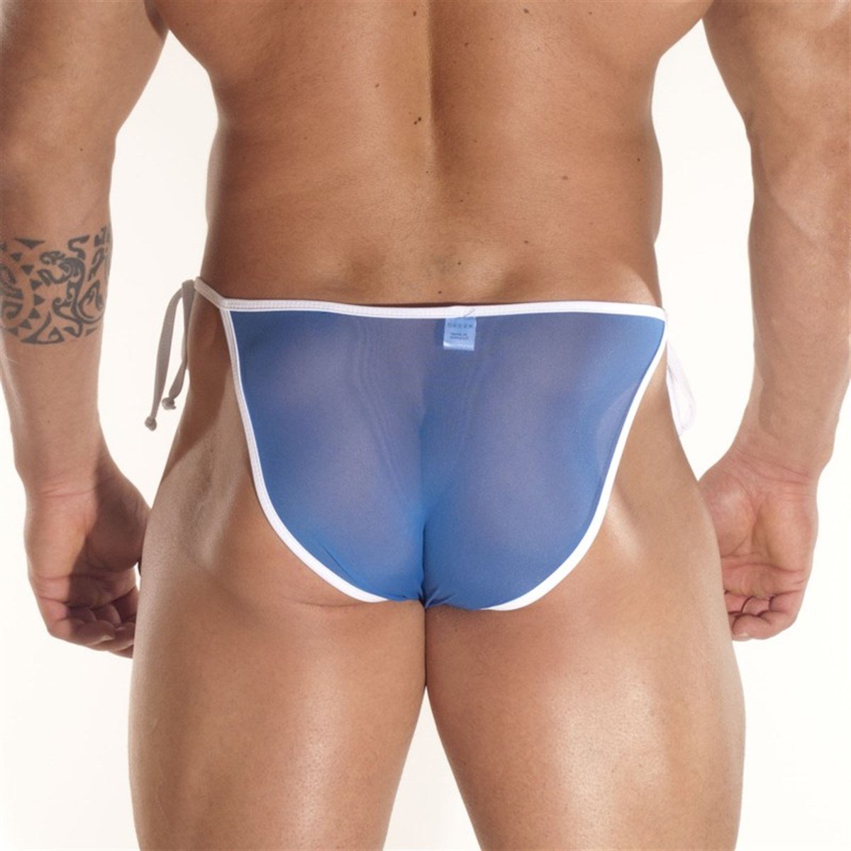 Transparan Yandan Bağlı Erkek Slip - Renkli / XL