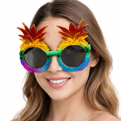 Tropikal Ananas Tasarımlı Renkli Hawaii Parti Gözlüğü (5643)