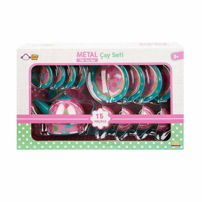 02169 Metal Oyuncak Çay Takımı 15 Parça