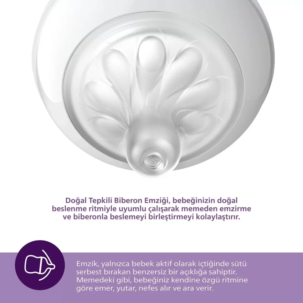 Doğal Tepkili Natural Response 2'li Biberon Emziği No:4 3+ Ay