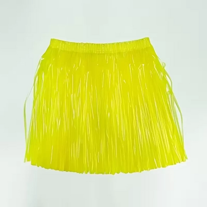 Neon Sarı Hawaii Parti Eteği 40 Cm