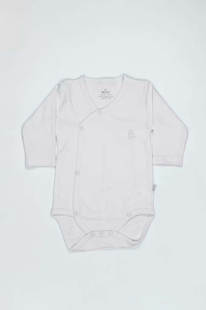 Organik Natural Basic Style Kruvaze Uzun Kol Body Bs17102 Beyaz