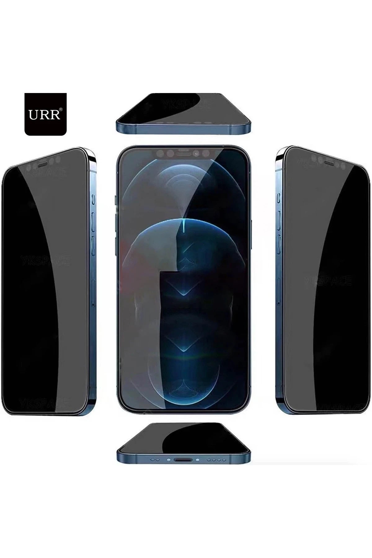 URR Apple iPhone 14 4 Way Anti Spy 360 Privacy Cam Ekran Koruyucu - Siyah