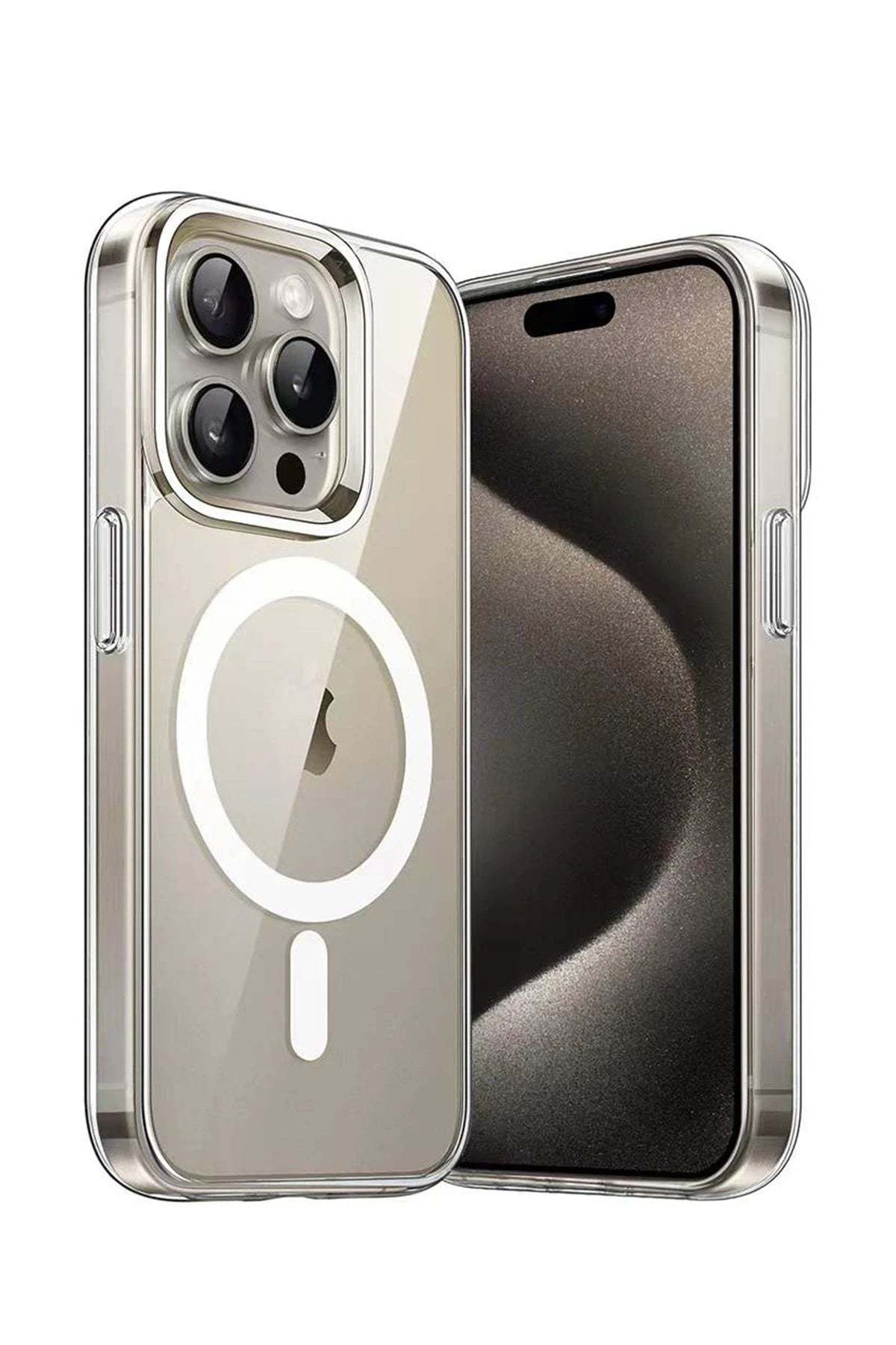 URR Apple iPhone 14 Pro Max Crystal Clear Magsafe 3in1 Ekran Koruyucu ve Kamera Lens Set - Şeffaf