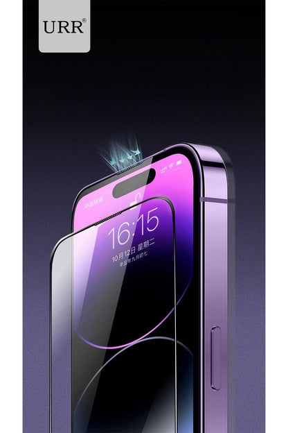 URR Apple iPhone 15 Pro Max Lazer Antidust Cam Ekran Koruyucu - Siyah