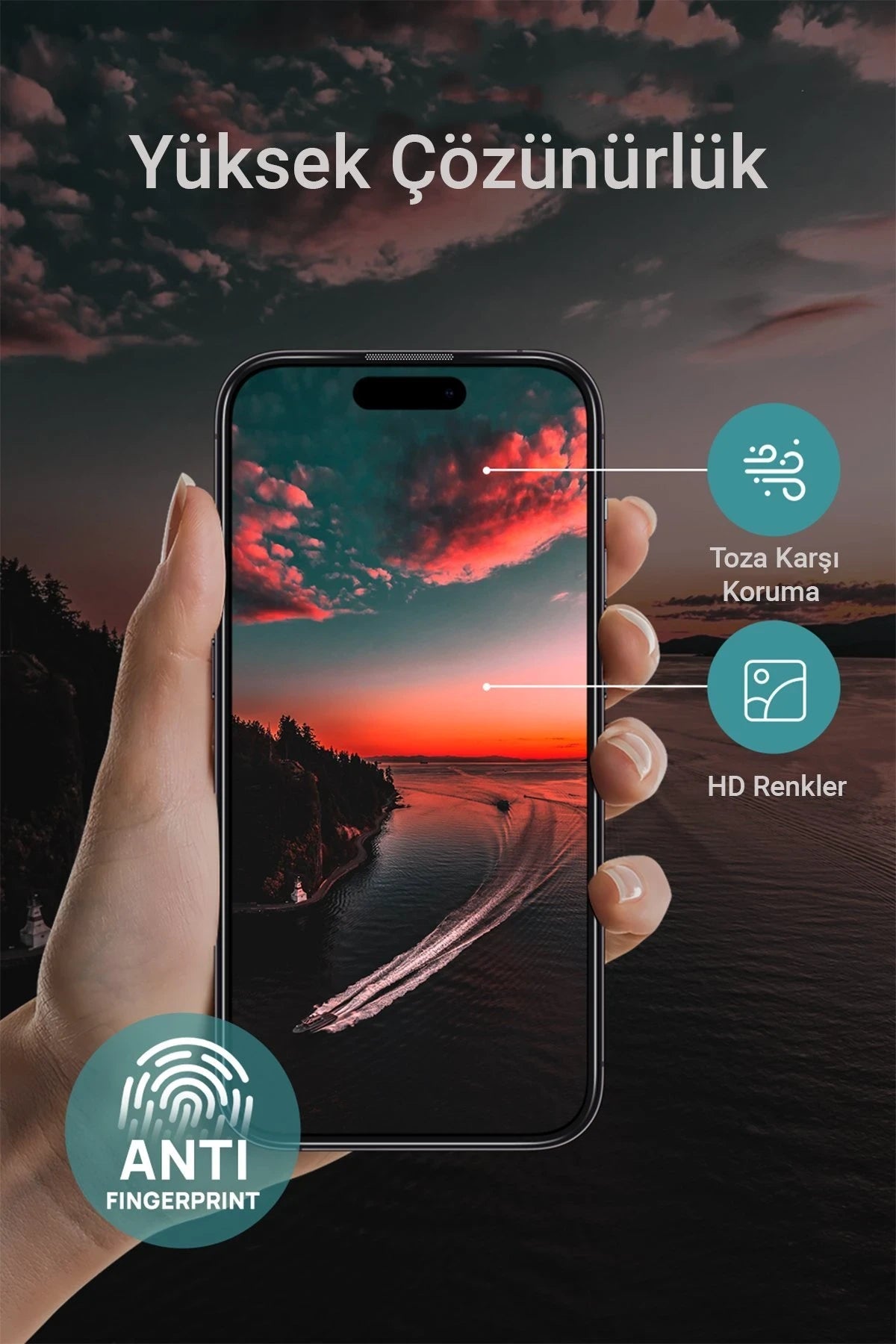URR Apple iPhone 16 Pro 3D Privacy Resin Edge Cam Ekran Koruyucu - Siyah