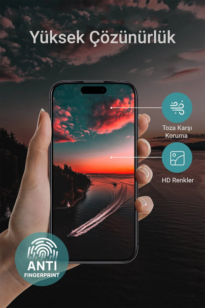 URR Apple iPhone 16 Pro 3D Privacy Resin Edge Cam Ekran Koruyucu - Siyah
