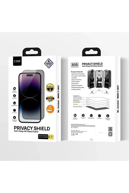 URR Apple iPhone 16 Pro 3D Privacy Resin Edge Cam Ekran Koruyucu - Siyah