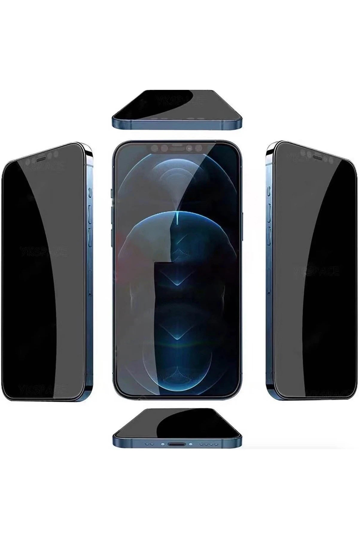 URR Apple iPhone 16 Pro 4 Way Anti Spy 360 Privacy Cam Ekran Koruyucu - Siyah