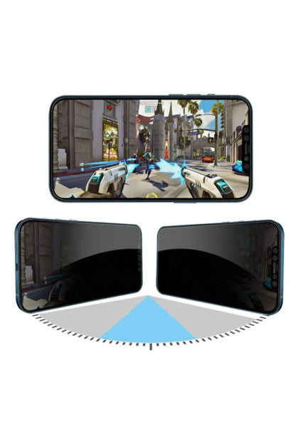 URR Apple iPhone 16 Pro 4 Way Anti Spy 360 Privacy Cam Ekran Koruyucu - Siyah