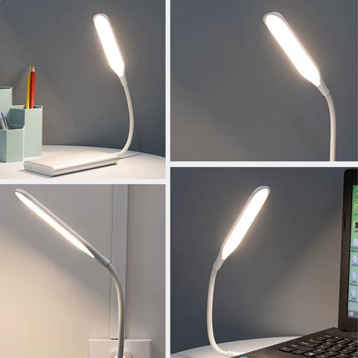 USB Girişli 14 Ledli 3 Kademeli Dokunmatik Masa/Kitap Okuma Lambası Ledi Beyaz