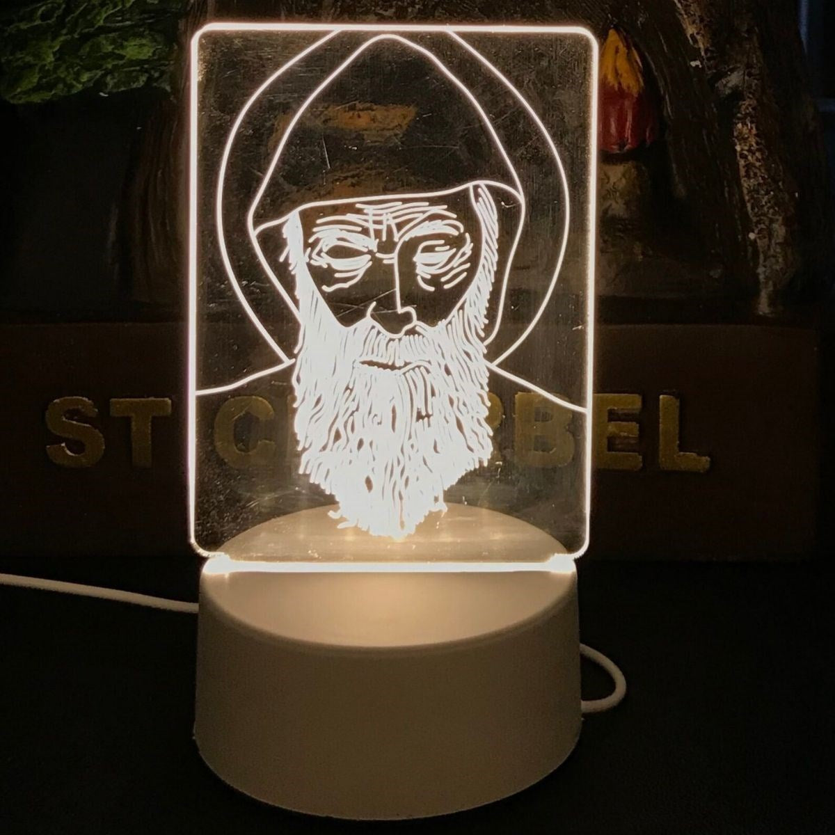 USB Kablolu Işıklı Kendiliğinden Beyaz Kalemli-Silgili Kreatif 3D Görselleştirme LED Lambası (5643)
