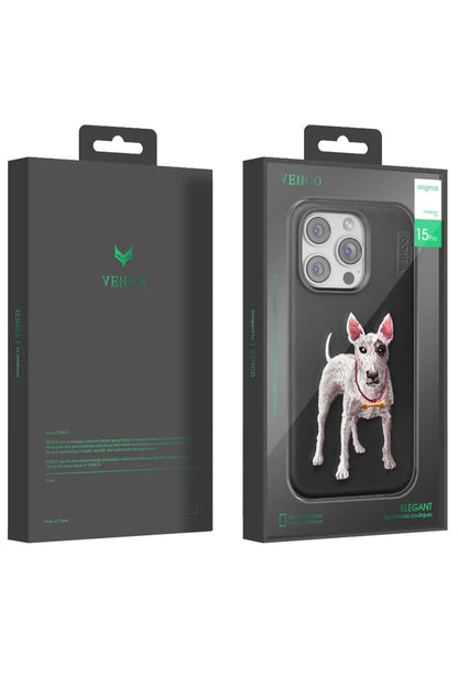 Venco Apple iPhone 15 Pro Perma Desenli Kapak - Siyah