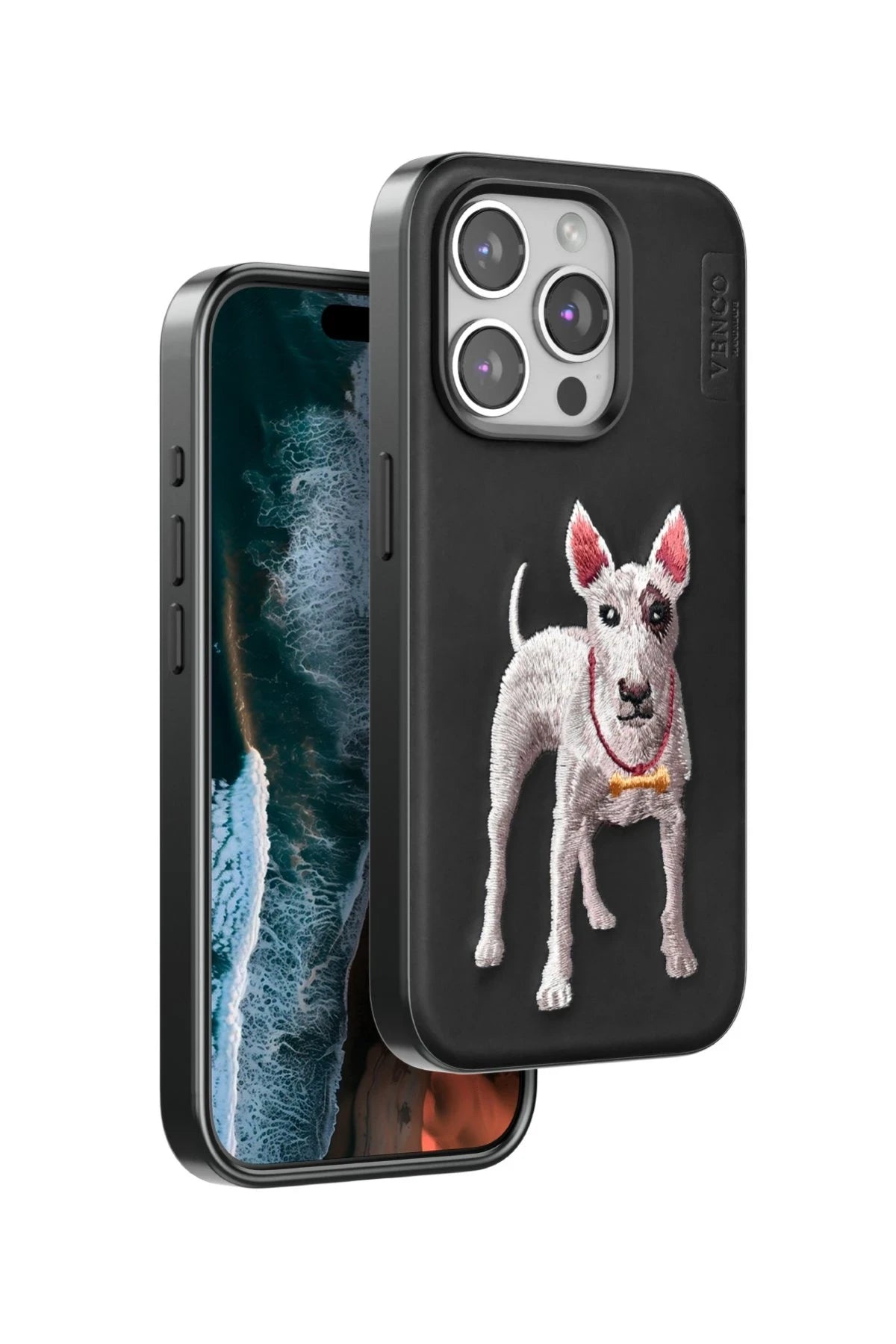 Venco Apple iPhone 15 Pro Perma Desenli Kapak - Siyah