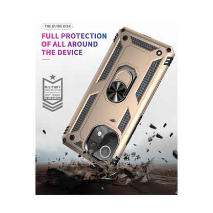 Xiaomi Mi 11 Lite Kılıf Sofya Yüzüklü Silikon Kapak - Gold