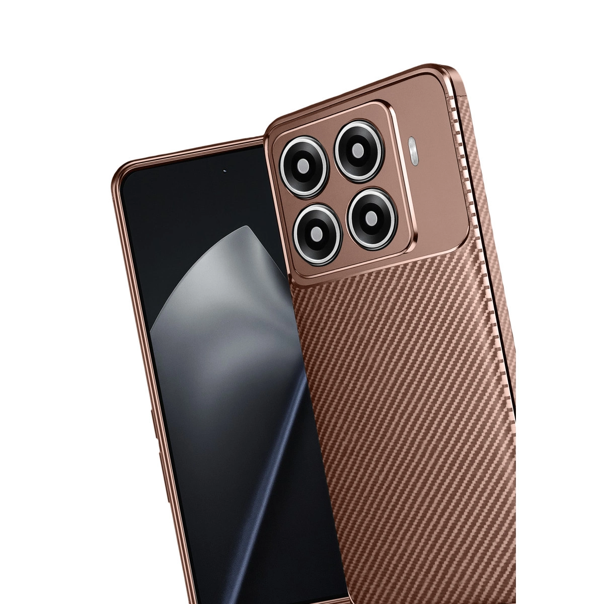 Xiaomi Mi 15t Pro Auto Focus Karbon Kapak - Kahverengi