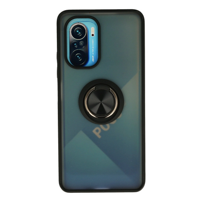 Xiaomi Redmi K40 Kılıf Montreal Yüzüklü Silikon Kapak - Siyah