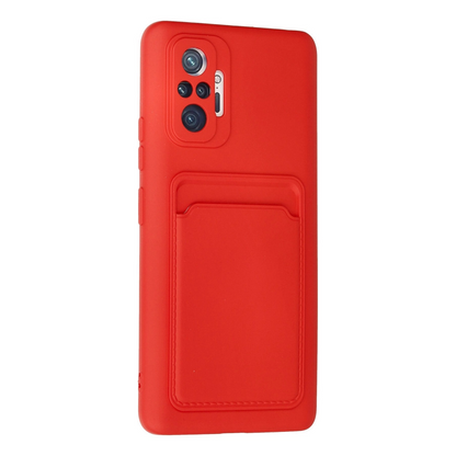 Xiaomi Redmi Note 10 Pro Kılıf Kelvin Kartvizitli Silikon - Kırmızı