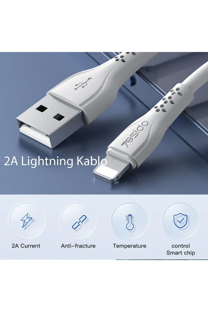 Yesido CA71 1M 2A Usb to Lightning Hızlı Şarj Kablosu - Beyaz