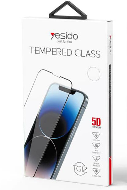 Yesido Apple iPhone 13 Pro Max TG12 5D Cam Ekran Koruyucu - Siyah