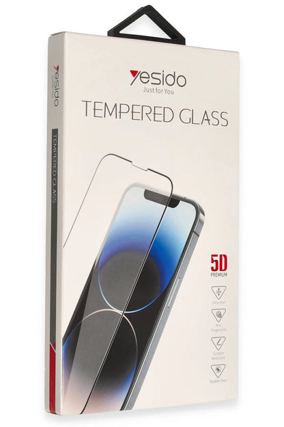 Yesido Apple iPhone 15 Plus TG12 5D Cam Ekran Koruyucu - Siyah
