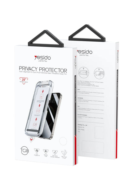 Yesido Apple iPhone 15 Plus TG18 AutoKit Hayalet Cam Ekran Koruyucu - Siyah