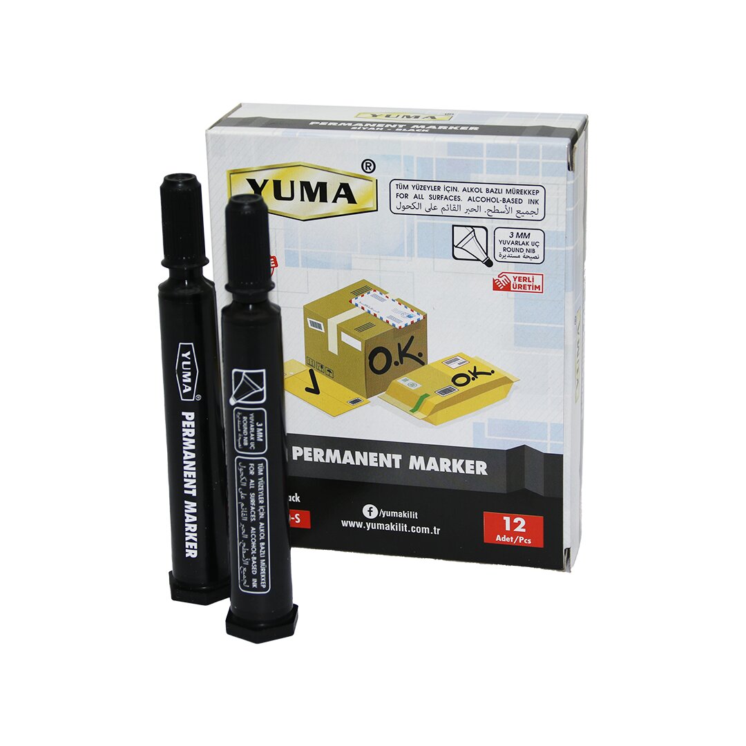 YUMA YM-790S SİYAH KOLİ KALEMİ 12 ADET