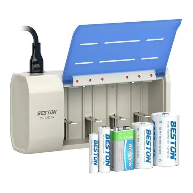 Beston Bst-c821bw (aa-aaa-c-d-9v-sc) Universal Pil Şarj Cihazı Tüm Boylar İçin Kullanılabilir