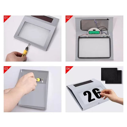 Powermaster Pm-24003 Güneş Enerjili (solar) Led Işıklı Paslanmaz Çelik Kapı Numarası