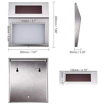 Powermaster Pm-24003 Güneş Enerjili (solar) Led Işıklı Paslanmaz Çelik Kapı Numarası