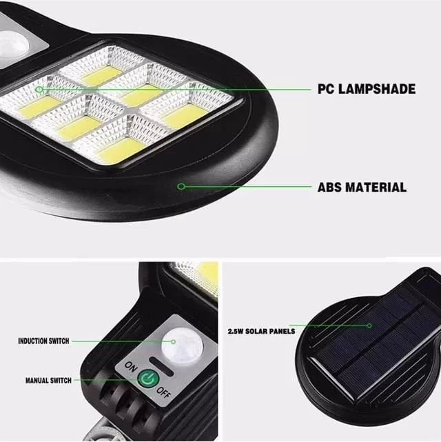 Powermaster Cl-182-6 Hareket Sensörlü 48 Cob Ledli Solar Sokak Lambası